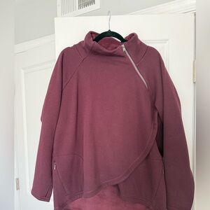 Athleta Plum Asymmetrical Zip Pullover